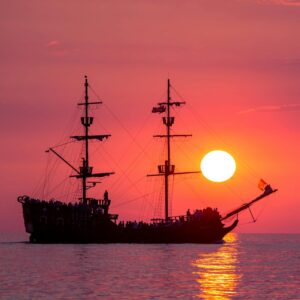 Piratenschiff Sonnenuntergang